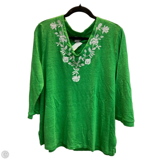 Top Long Sleeve By Chicos In Green, Size: Xl