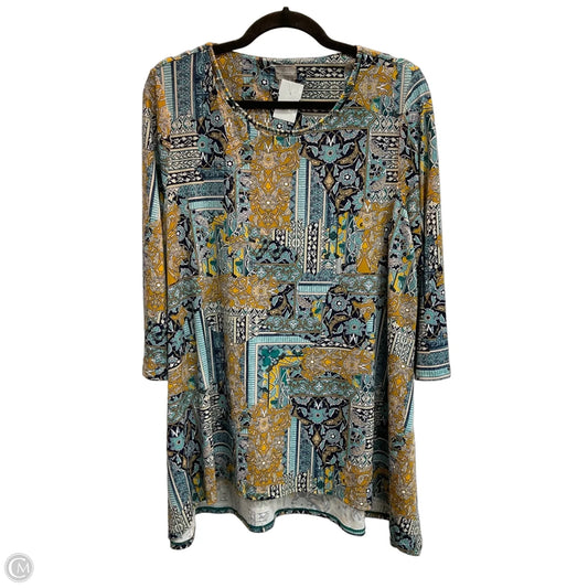 Top Long Sleeve By Chicos In Multi-colored, Size: L