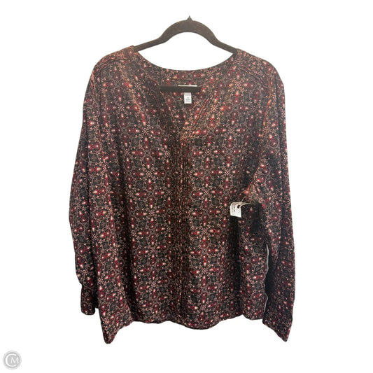 Top Long Sleeve By Croft And Barrow In Floral Print, Size: 2x