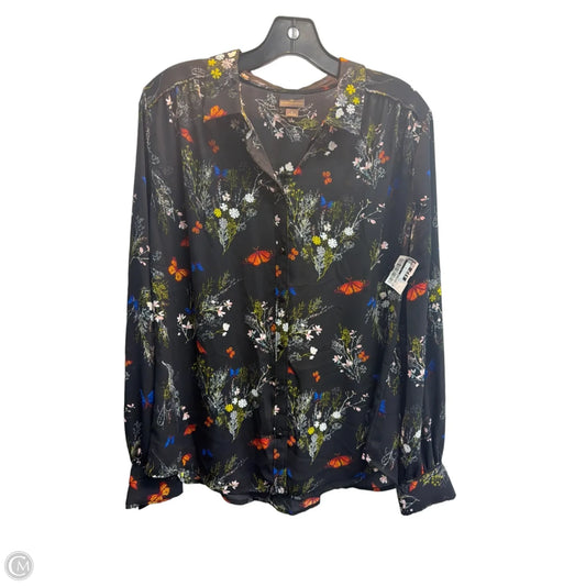 Blouse Long Sleeve By Worthington In Floral Print, Size: L