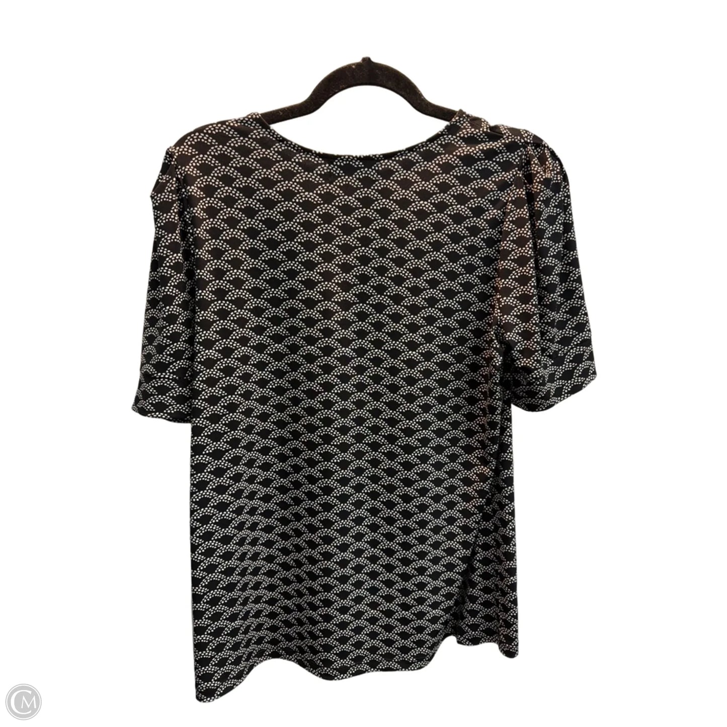 Top Short Sleeve By Liz Claiborne In Black & Cream, Size: M