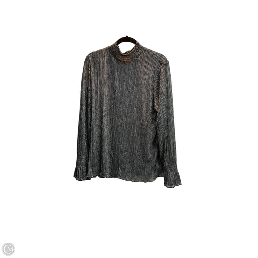 Blouse Long Sleeve By Chicos In Black & Silver, Size: Xxl