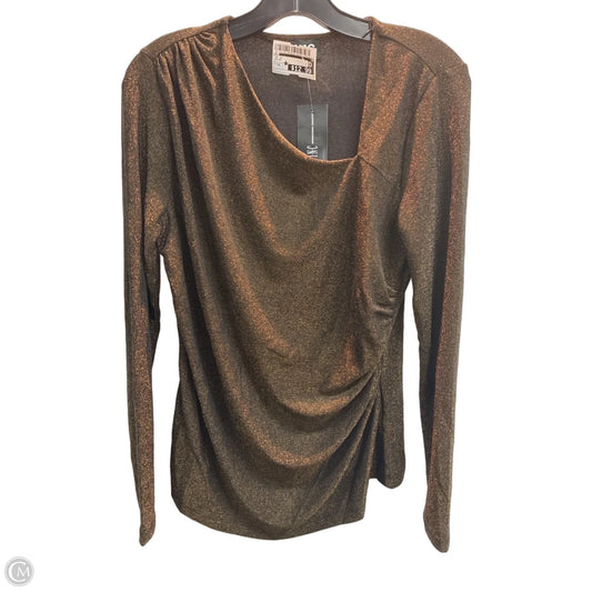Top Long Sleeve By Inc In Bronze, Size: M
