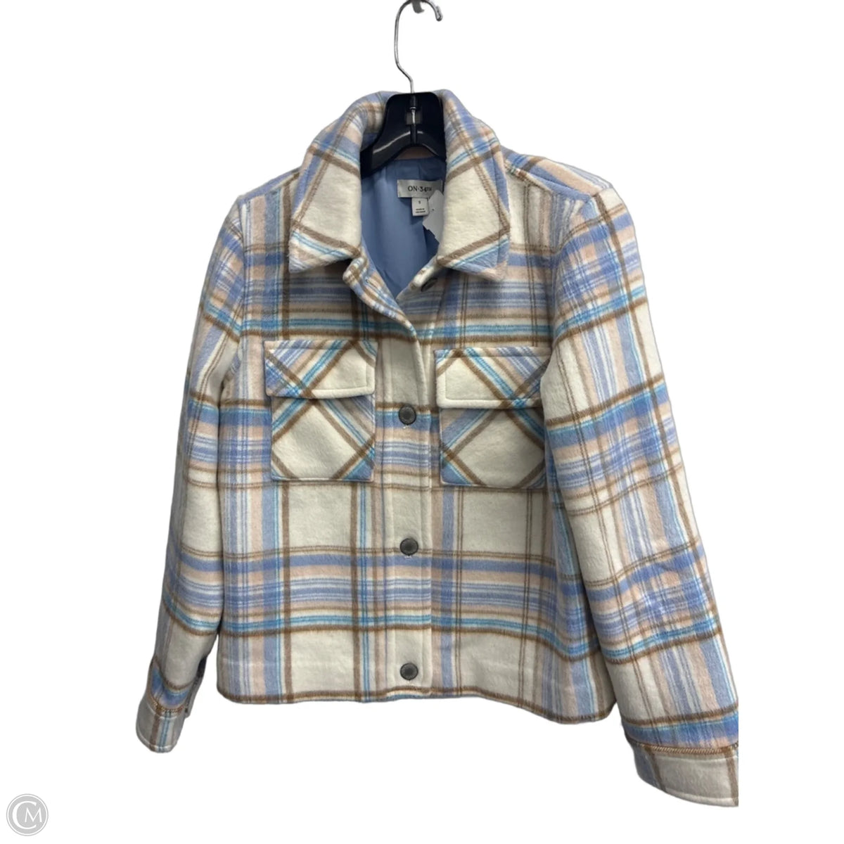 Jacket Fleece By On 34th In Plaid Pattern, Size: S