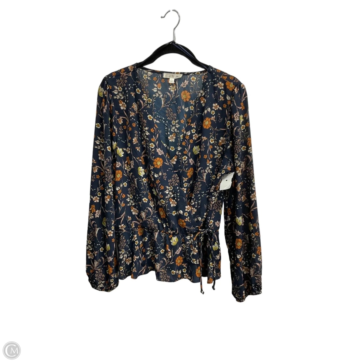 Blouse Long Sleeve By Nine Britton In Floral Print, Size: L
