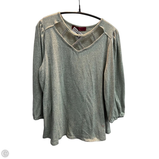 Top Long Sleeve By Love Scarlett In Green, Size: L