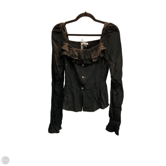 Blouse Long Sleeve By Andree By Unit In Black, Size: L