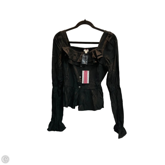Blouse Long Sleeve By Andree By Unit In Black, Size: M