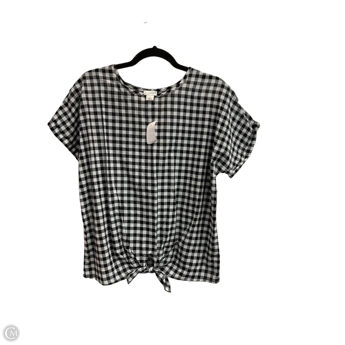 Top Short Sleeve By J. Crew In Checkered Pattern, Size: S
