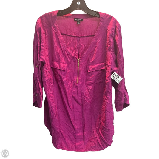 Top Long Sleeve By Roz And Ali In Pink, Size: 1x