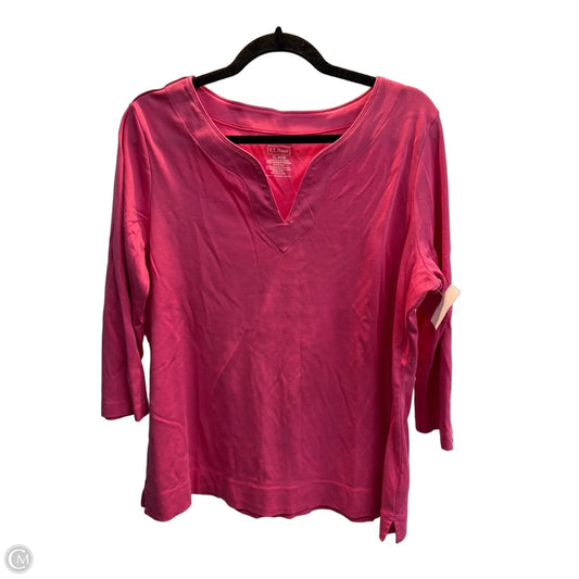 Top Long Sleeve By L.l. Bean In Pink, Size: Xl