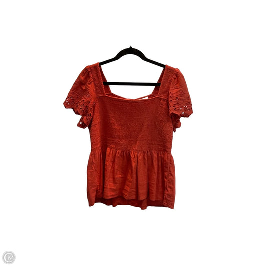 Top Short Sleeve By Madewell In Orange, Size: M
