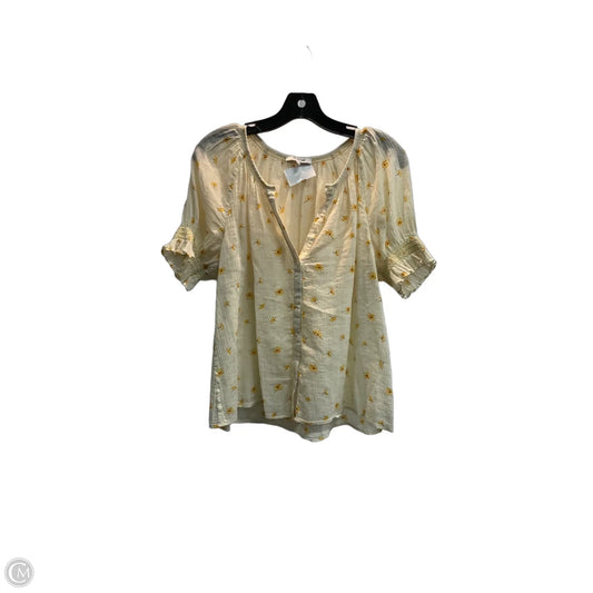 Top Short Sleeve By Madewell In Yellow, Size: M