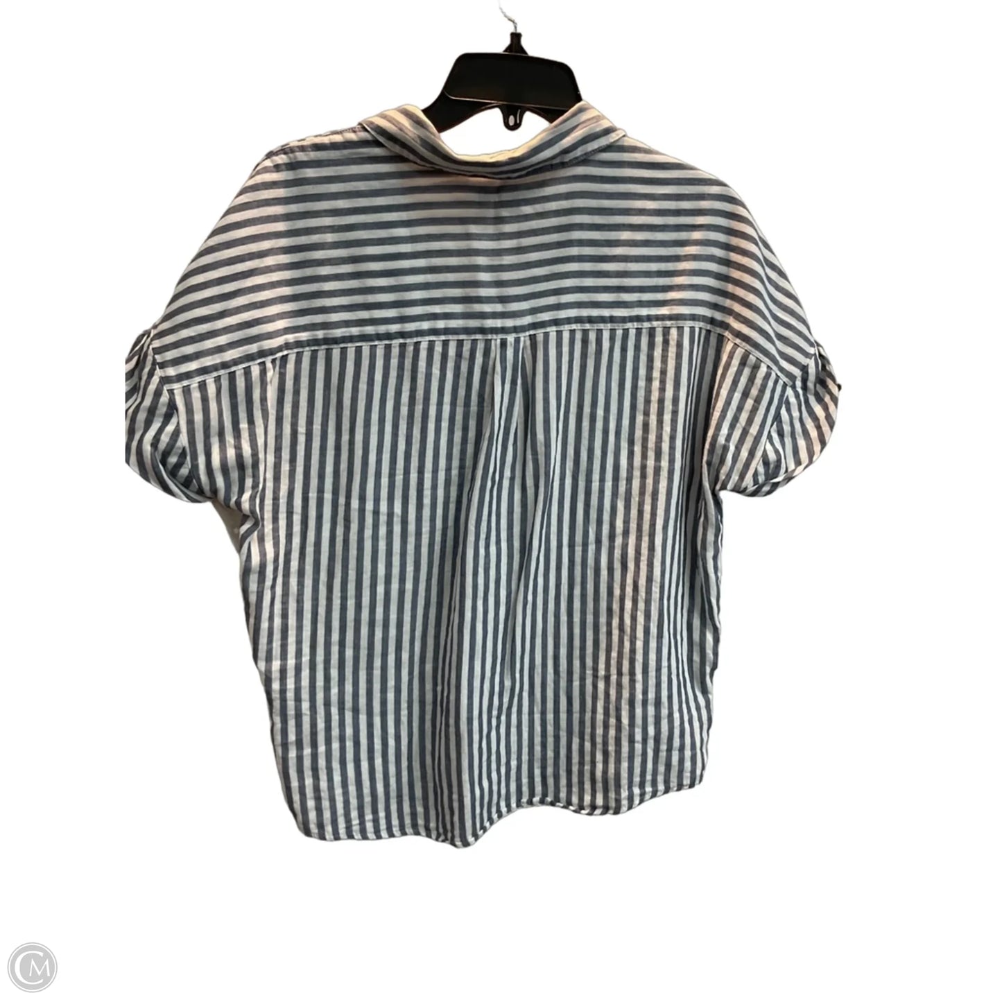 Top Short Sleeve By Banana Republic In Striped Pattern, Size: M