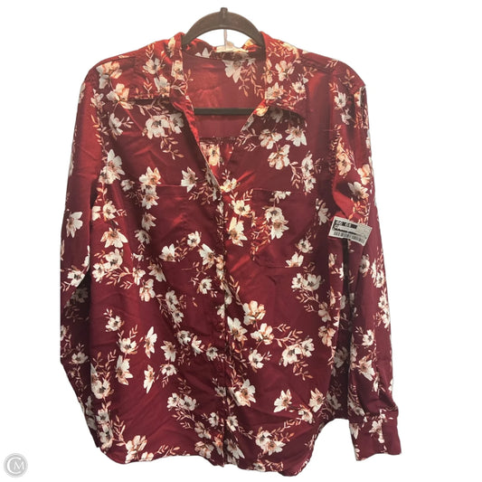 Top Long Sleeve By Maurices In Floral Print, Size: L