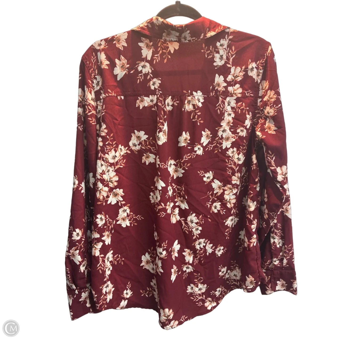 Top Long Sleeve By Maurices In Floral Print, Size: L