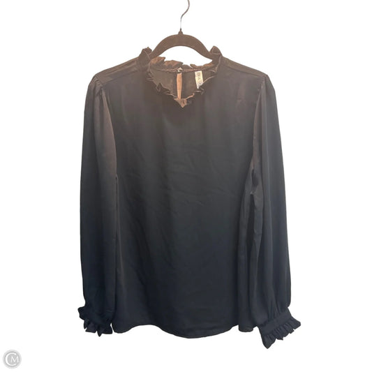 Blouse Long Sleeve By Zenana In Black, Size: L