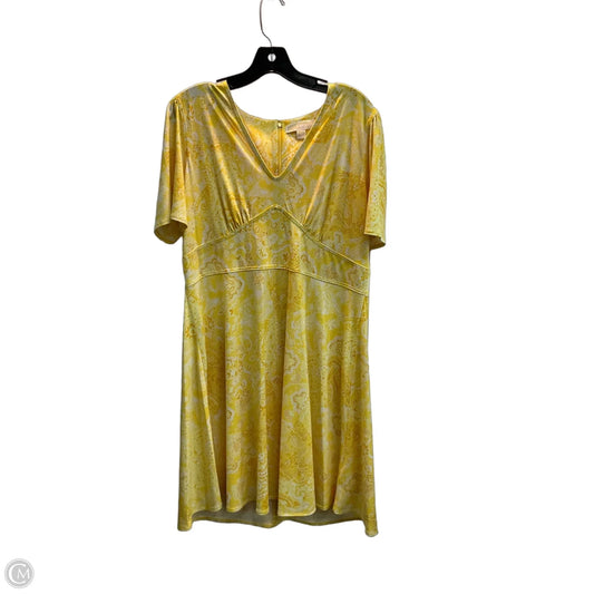 Dress Casual Midi By Michael By Michael Kors In Yellow, Size: Xl