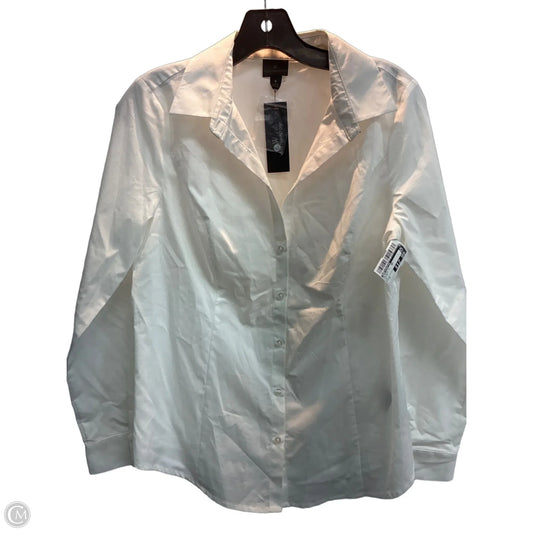 Blouse Long Sleeve By Worthington In White, Size: M