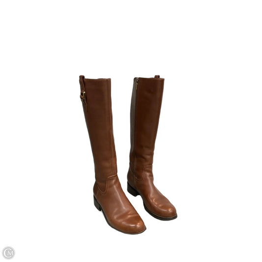 Boots Knee Heels By Blondo In Brown, Size: 6.5