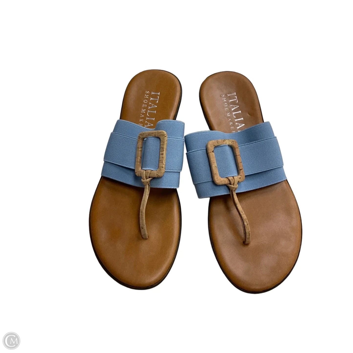 Sandals Flats By Italian Shoemakers In Blue, Size: 6.5