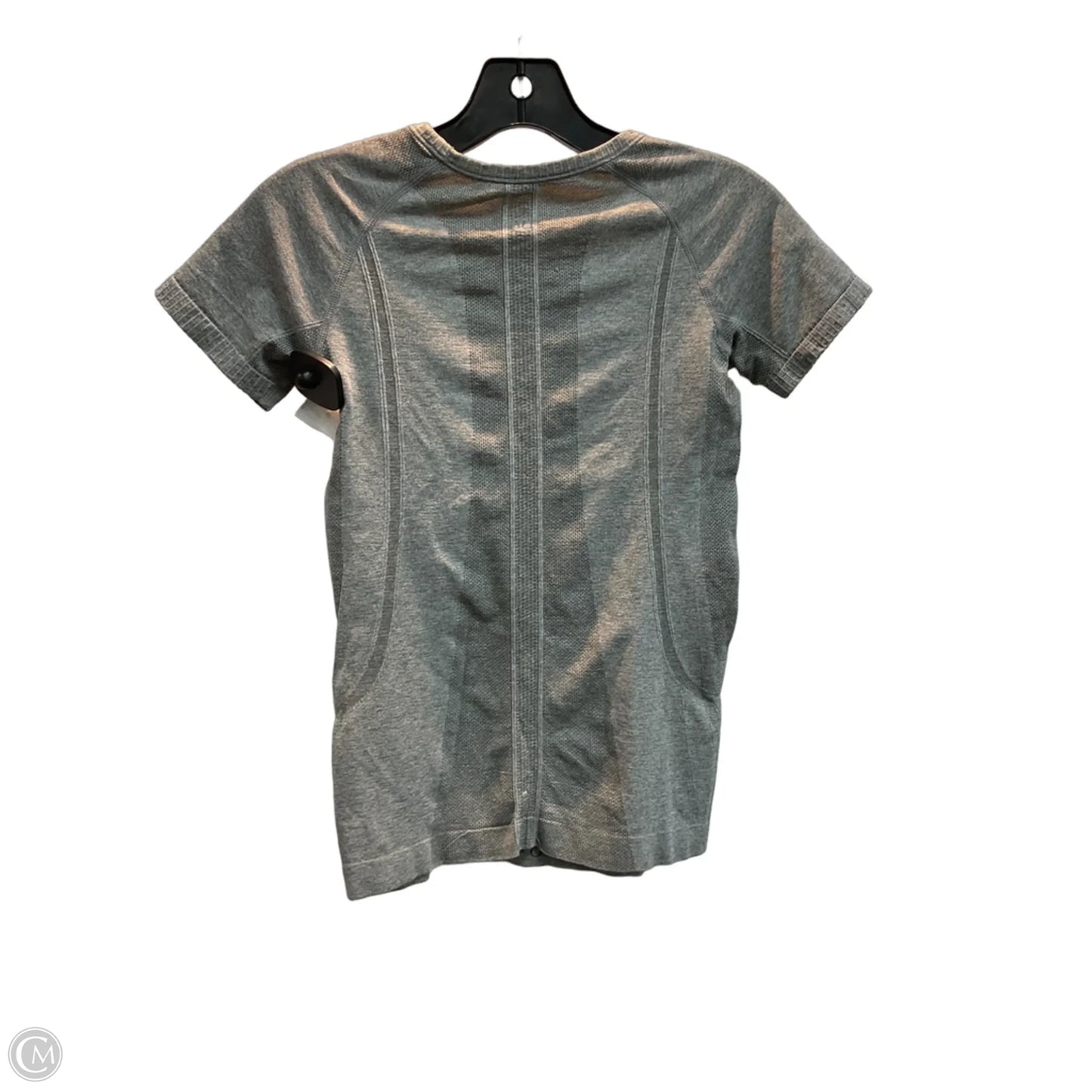 Athletic Top Short Sleeve By Lululemon In Grey, Size: Xs