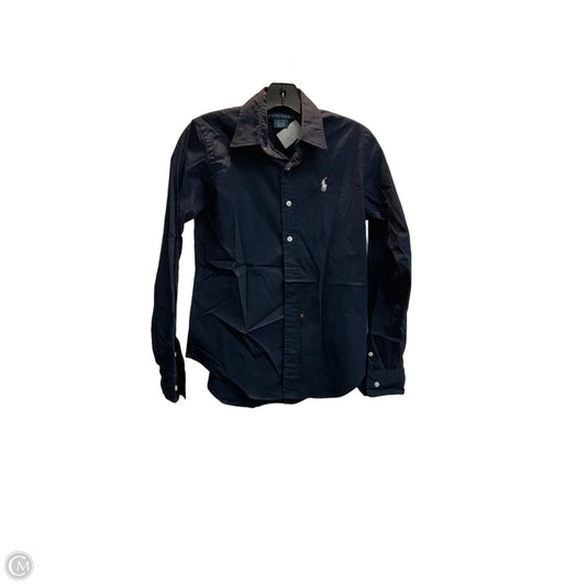Blouse Long Sleeve By Ralph Lauren In Navy, Size: S