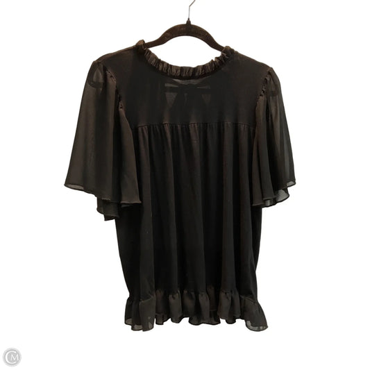 Top Short Sleeve By Kim & Cami In Black, Size: M