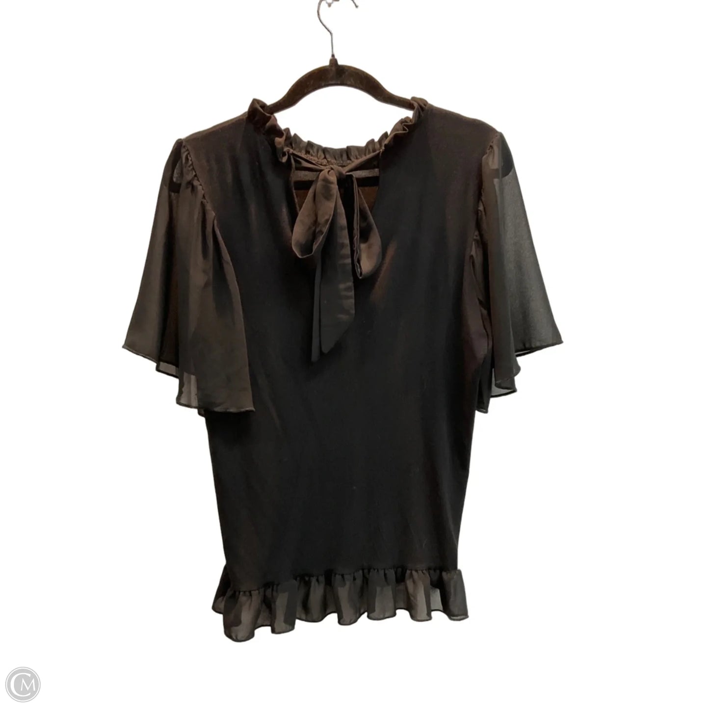 Top Short Sleeve By Kim & Cami In Black, Size: M