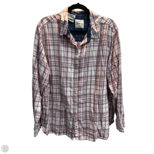 Top Long Sleeve By Jachs Girlfirend In Plaid Pattern, Size: Xxl