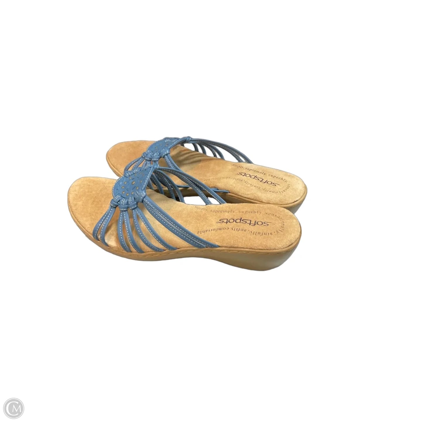 Sandals Heels Wedge By Softspots In Blue, Size: 7.5