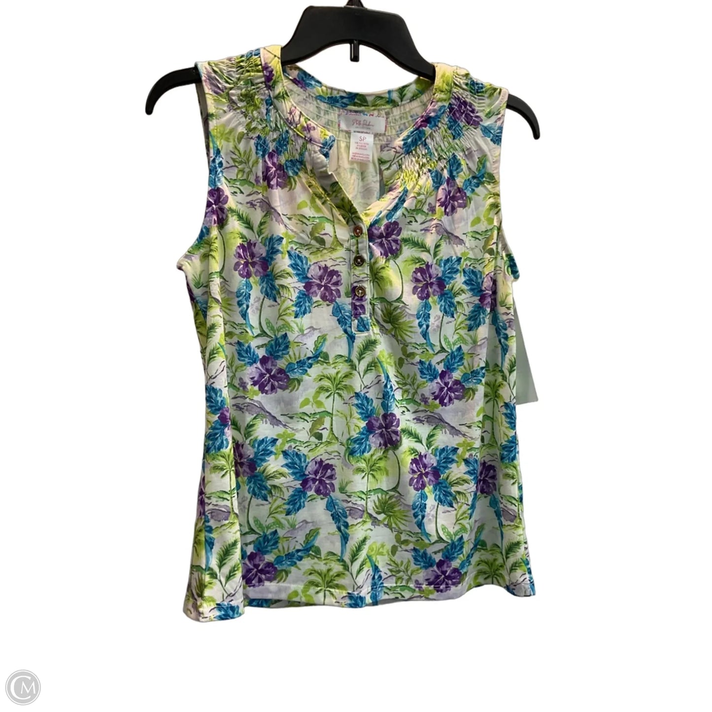 Top Sleeveless By Stella Parker In Floral Print, Size: Sp