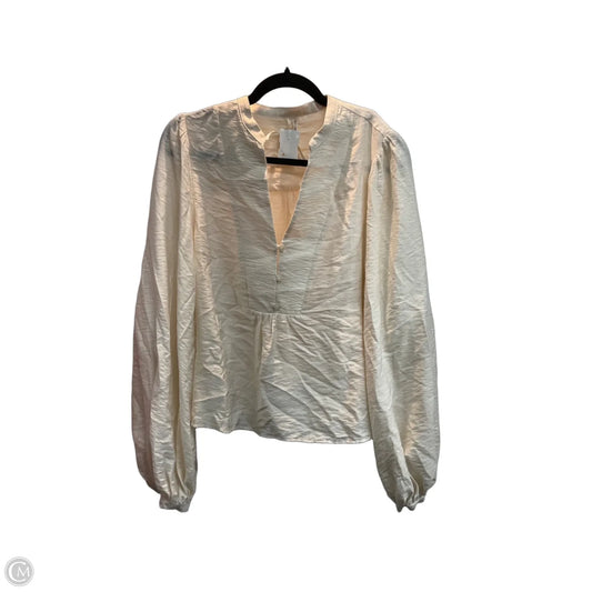 Blouse Long Sleeve By Anthropologie In Cream, Size: S