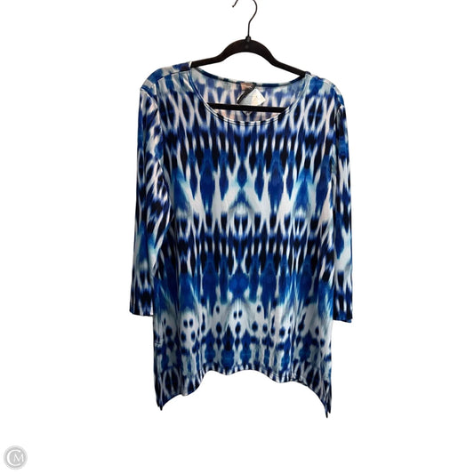 Top Long Sleeve By Chicos In Multi-colored, Size: Xl