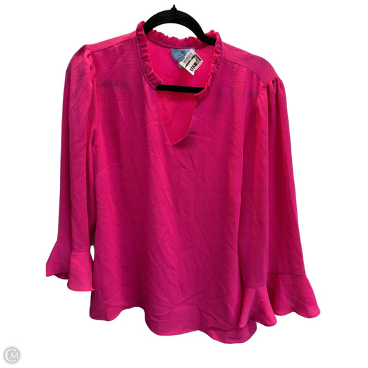 Top Long Sleeve By Cece In Pink, Size: L