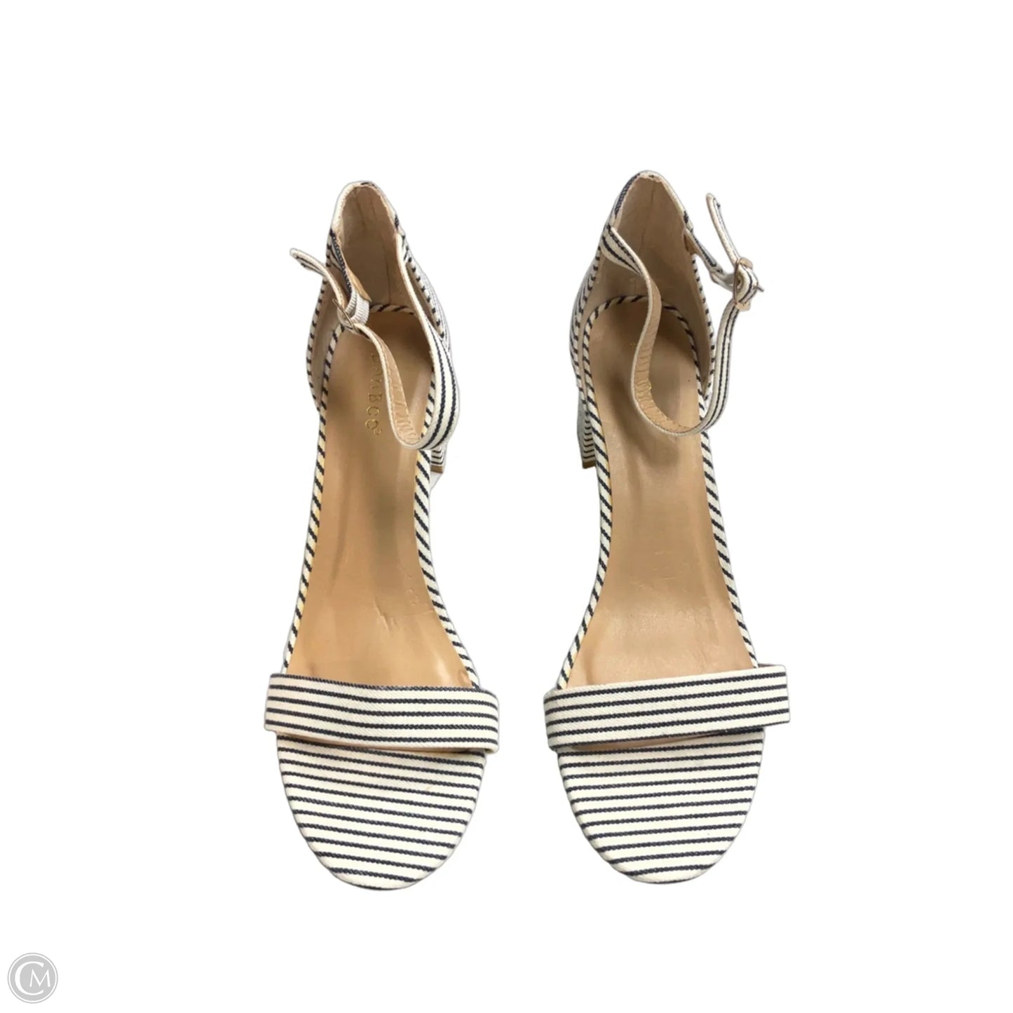 Sandals Heels Block By Bamboo In Striped Pattern, Size: 10