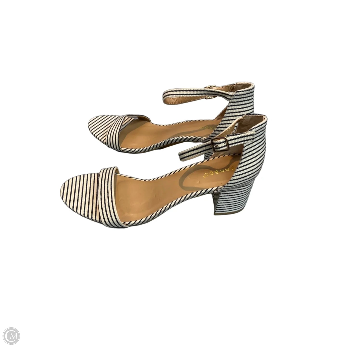 Sandals Heels Block By Bamboo In Striped Pattern, Size: 10