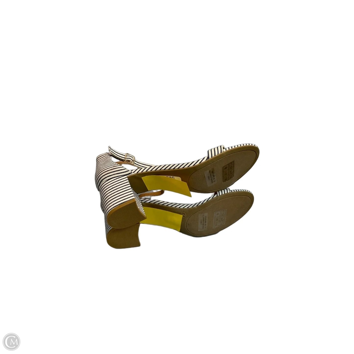 Sandals Heels Block By Bamboo In Striped Pattern, Size: 10