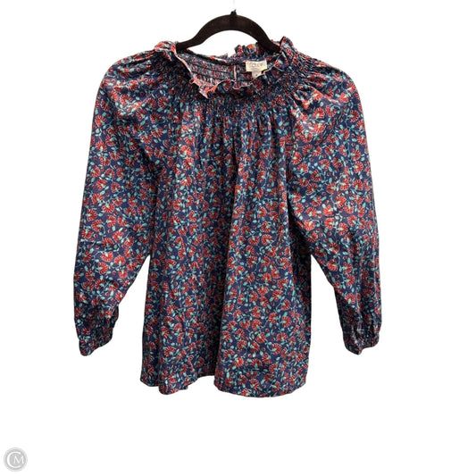Top Long Sleeve By J. Crew In Floral Print, Size: S