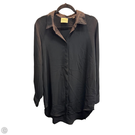 Blouse Long Sleeve By Elie Tahari In Black, Size: L