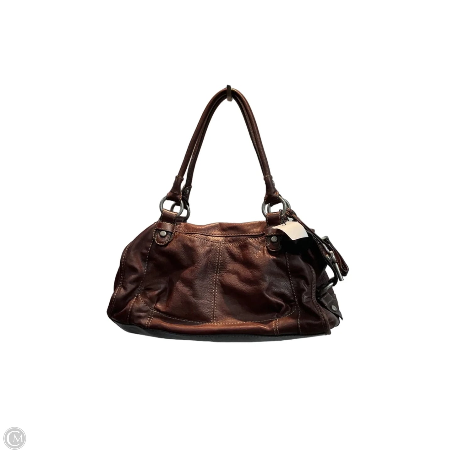 Handbag Leather By Fossil, Size: Medium