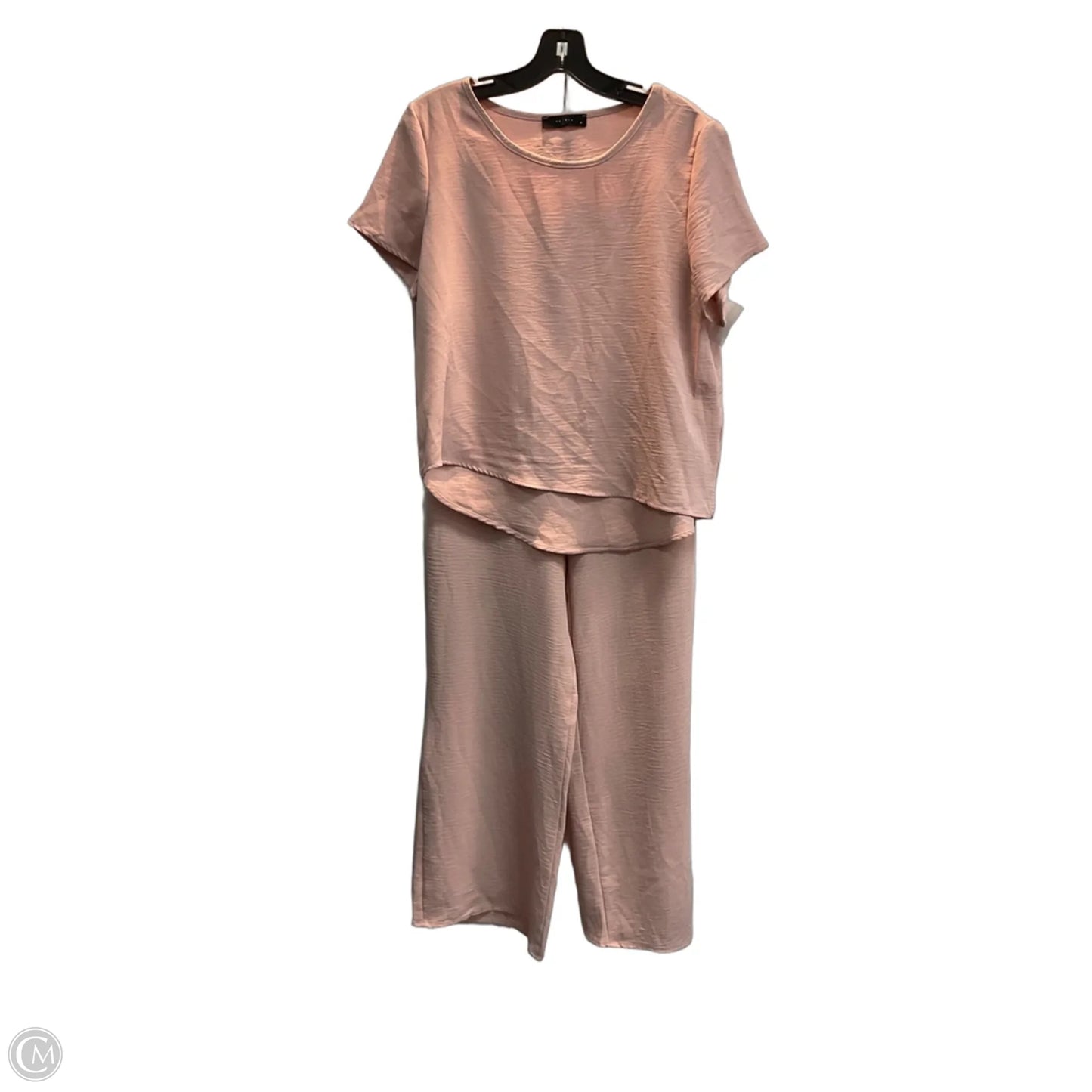 Top 2pc Short Sleeve By Clothes Mentor In Pink, Size: M
