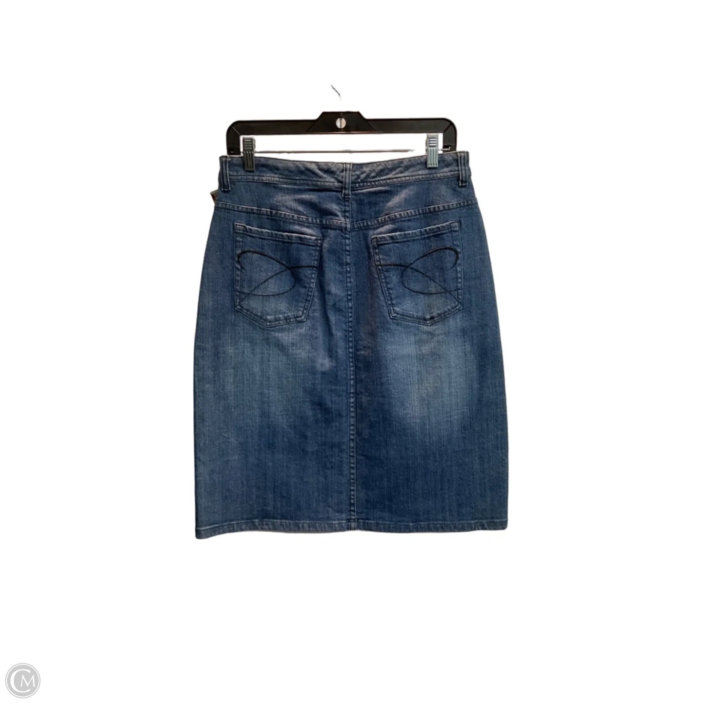 Skirt Midi By Chicos In Blue Denim, Size: 8