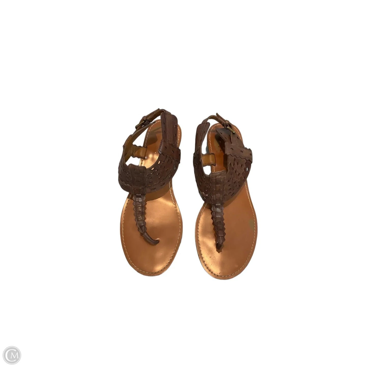 Sandals Heels Wedge By Franco Sarto In Tan, Size: 7.5
