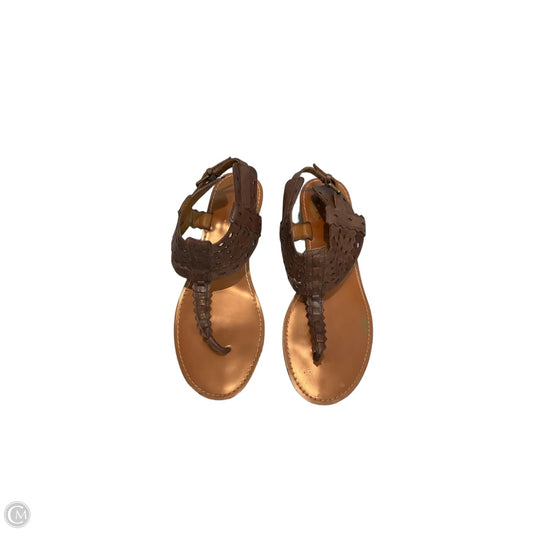 Sandals Heels Wedge By Franco Sarto In Tan, Size: 7.5