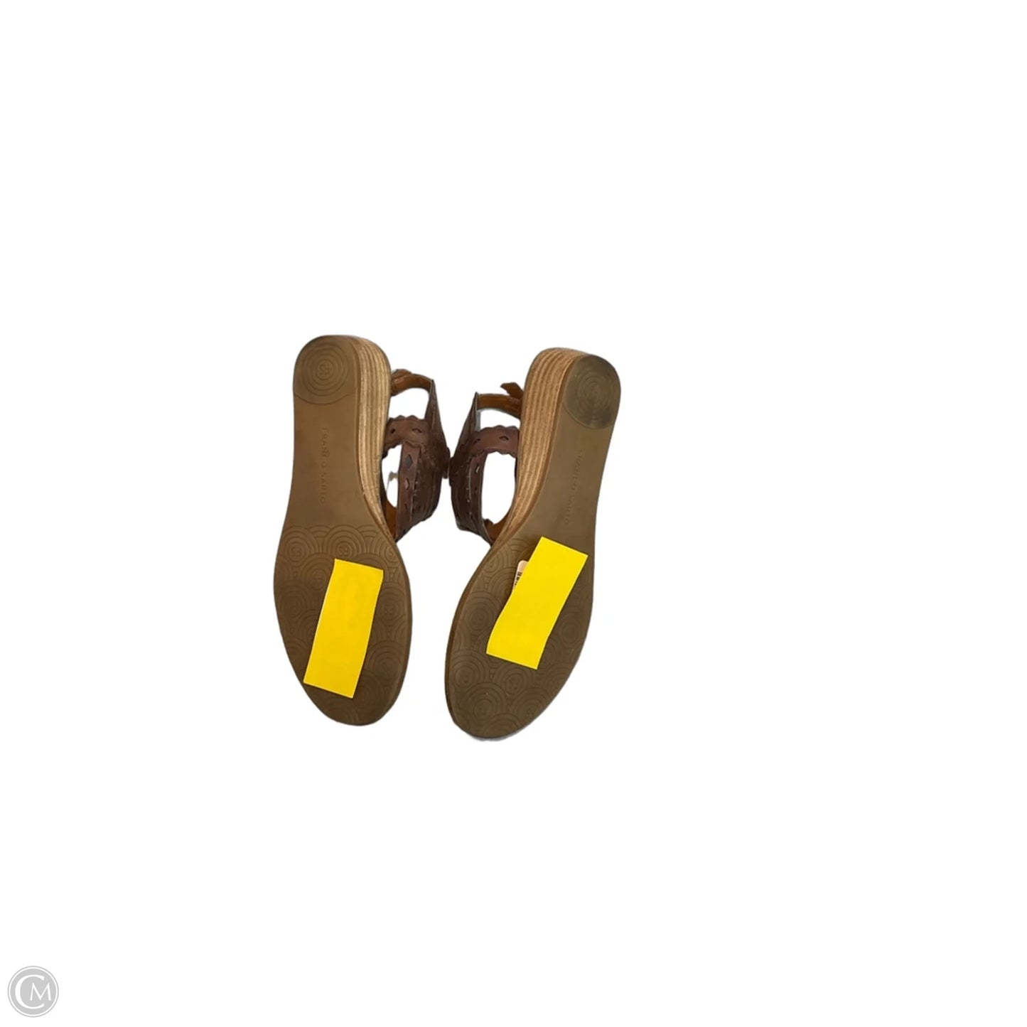 Sandals Heels Wedge By Franco Sarto In Tan, Size: 7.5