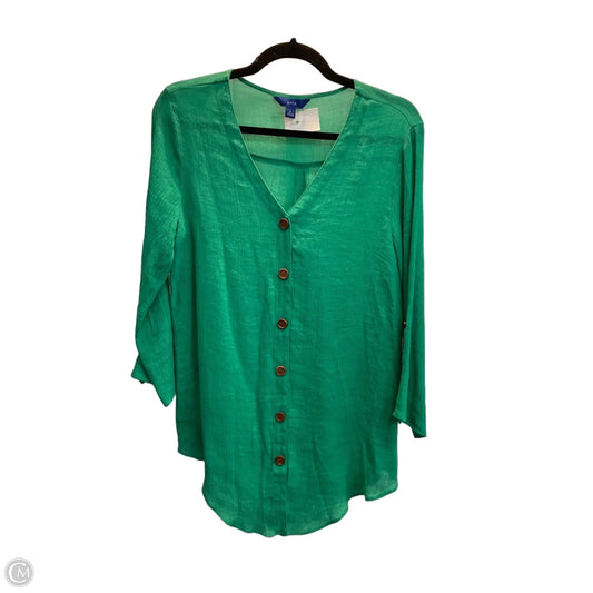 Top Long Sleeve By Apt 9 In Green, Size: L