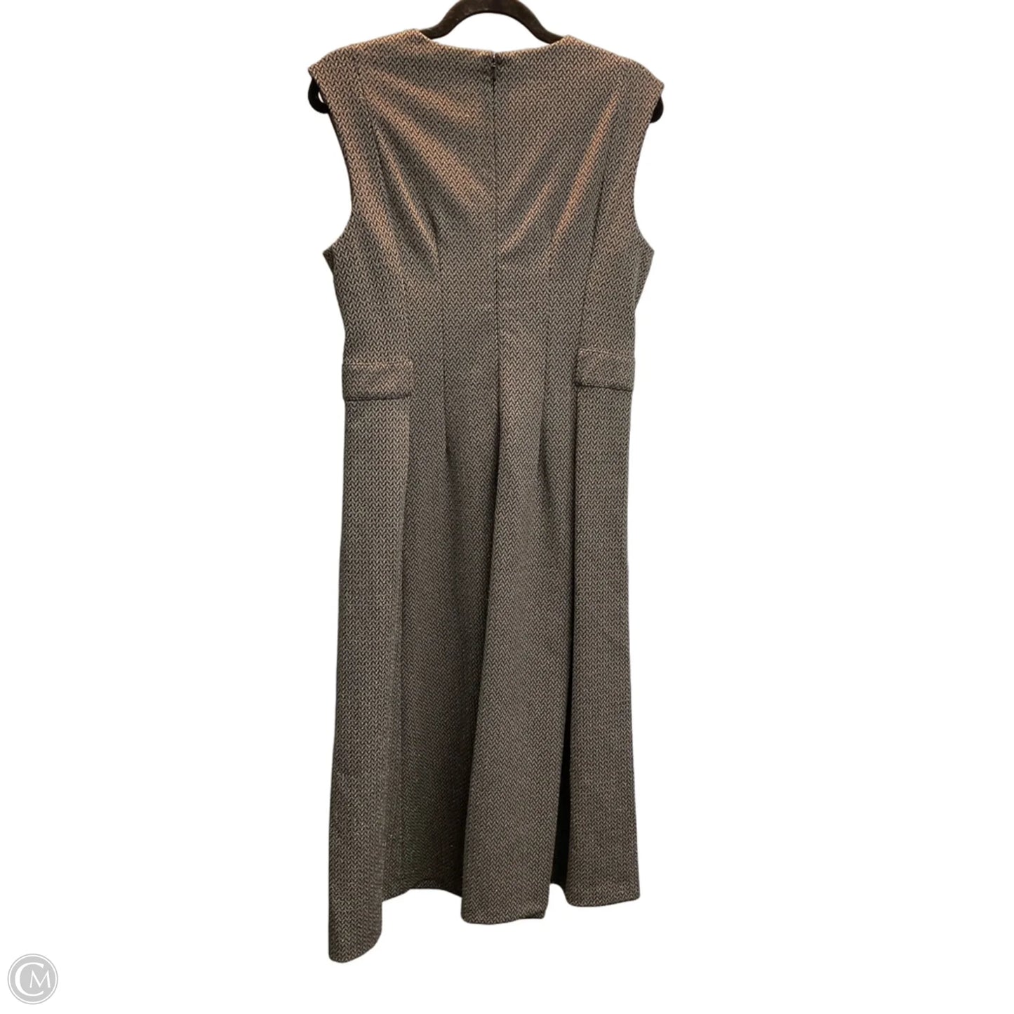 Dress Party Long By Calvin Klein In Black & Brown, Size: M