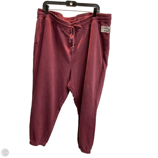 Athletic Pants By Fabletics In Maroon, Size: 2x