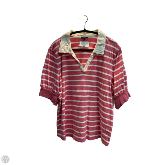 Top Short Sleeve By Talbots In Striped Pattern, Size: 1x